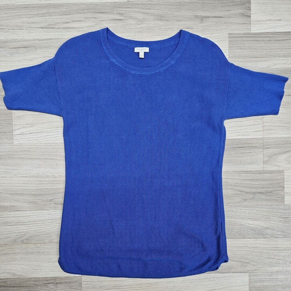 TALBOTS Top Womens Blue Woven Cotton Blouse Small